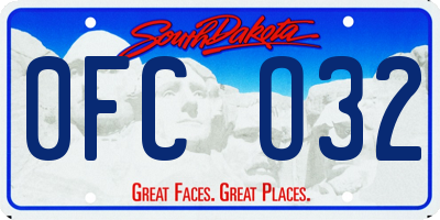 SD license plate 0FCO32
