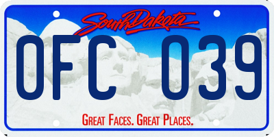 SD license plate 0FCO39