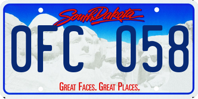 SD license plate 0FCO58