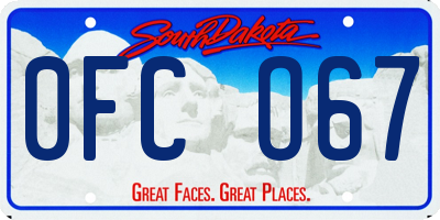 SD license plate 0FCO67