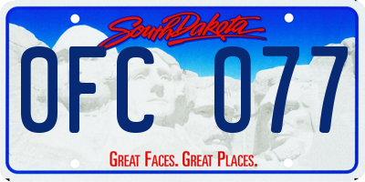 SD license plate 0FCO77