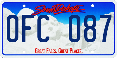 SD license plate 0FCO87