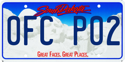 SD license plate 0FCP02