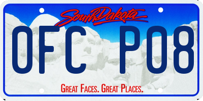 SD license plate 0FCP08