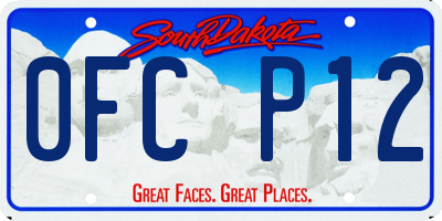 SD license plate 0FCP12
