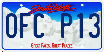 SD license plate 0FCP13