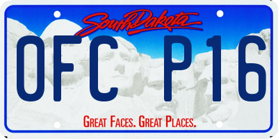 SD license plate 0FCP16