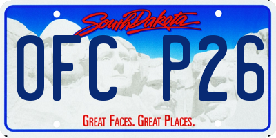 SD license plate 0FCP26