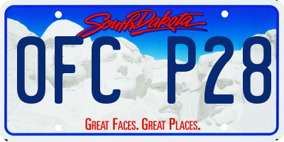 SD license plate 0FCP28