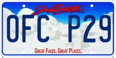 SD license plate 0FCP29