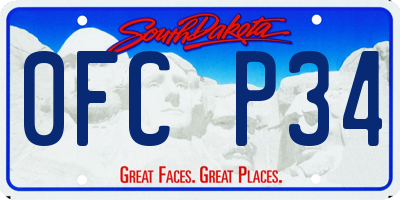 SD license plate 0FCP34