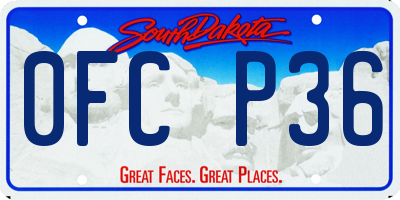 SD license plate 0FCP36