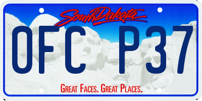 SD license plate 0FCP37