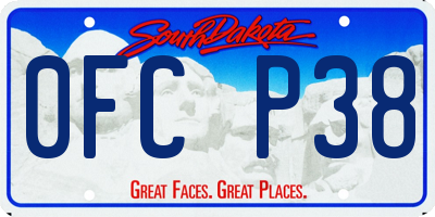 SD license plate 0FCP38