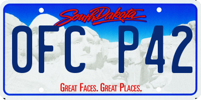 SD license plate 0FCP42