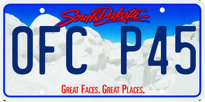 SD license plate 0FCP45