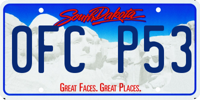 SD license plate 0FCP53