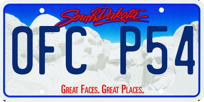 SD license plate 0FCP54