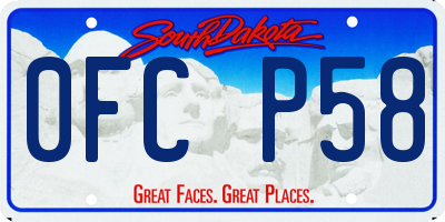 SD license plate 0FCP58