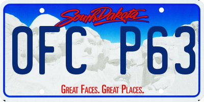 SD license plate 0FCP63