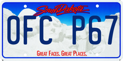 SD license plate 0FCP67