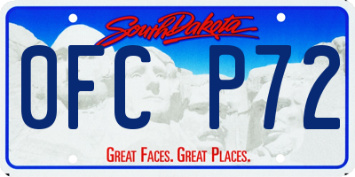 SD license plate 0FCP72
