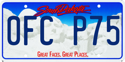 SD license plate 0FCP75