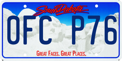 SD license plate 0FCP76