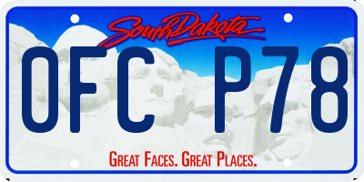 SD license plate 0FCP78