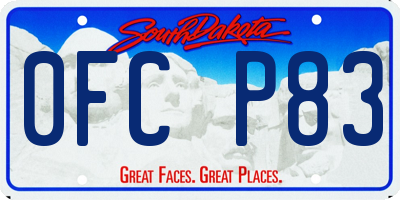 SD license plate 0FCP83