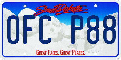 SD license plate 0FCP88