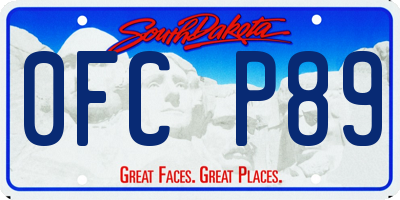 SD license plate 0FCP89