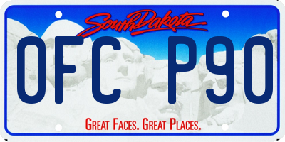 SD license plate 0FCP90