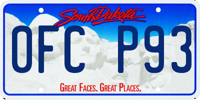 SD license plate 0FCP93