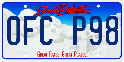 SD license plate 0FCP98