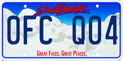 SD license plate 0FCQ04