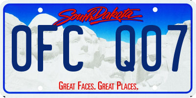 SD license plate 0FCQ07