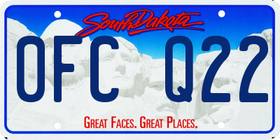 SD license plate 0FCQ22