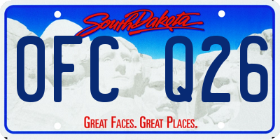 SD license plate 0FCQ26