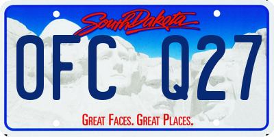 SD license plate 0FCQ27