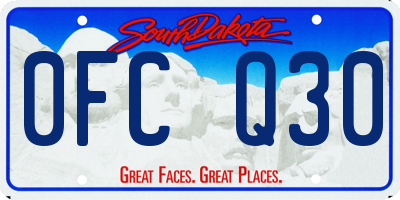 SD license plate 0FCQ30