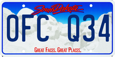 SD license plate 0FCQ34