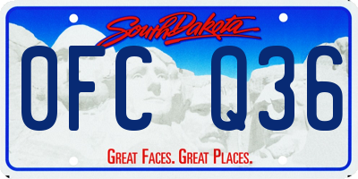 SD license plate 0FCQ36