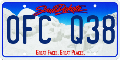 SD license plate 0FCQ38