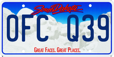 SD license plate 0FCQ39