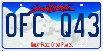 SD license plate 0FCQ43