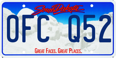 SD license plate 0FCQ52