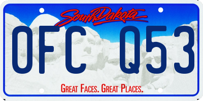 SD license plate 0FCQ53