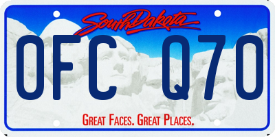 SD license plate 0FCQ70