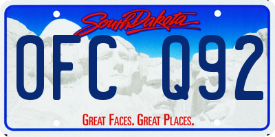 SD license plate 0FCQ92